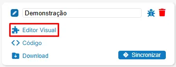 Acessando o editor visual