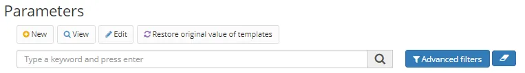 Figure 1 - Parameter Search Screen