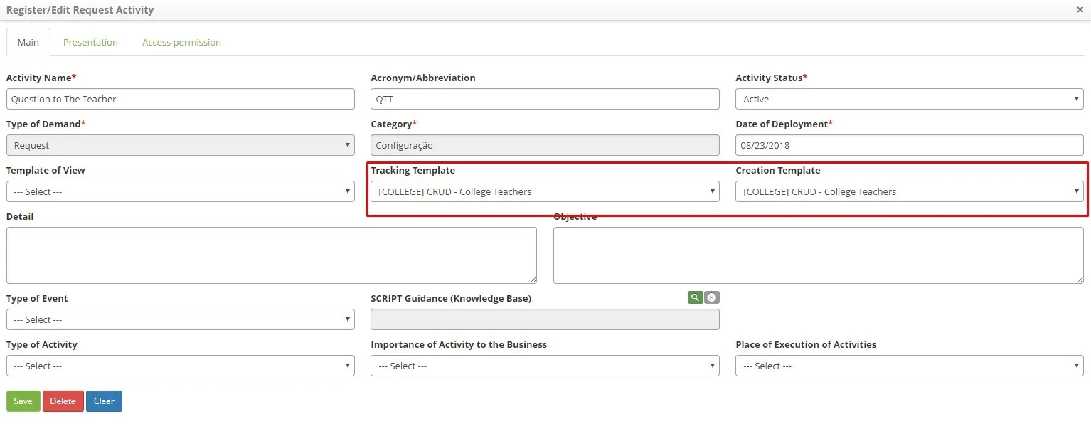 Figure 2 - Link Template