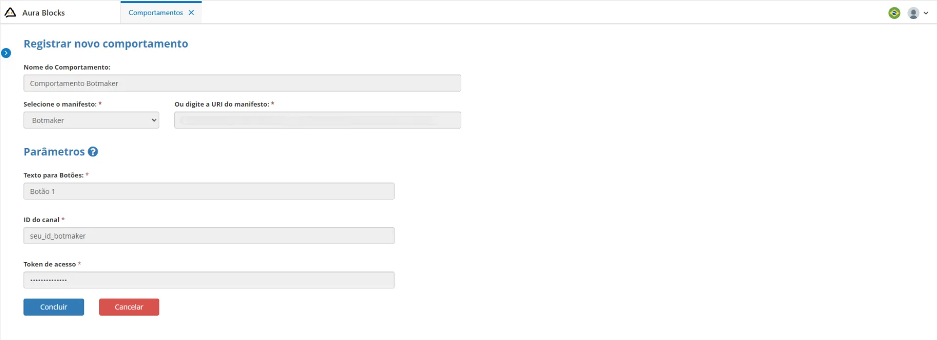 Aura Botmaker Fim de Registro Webhooks