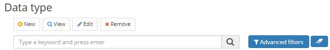 Figure 1 - Data Type Search Screen