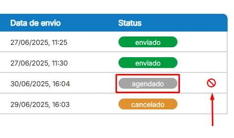Cancelando agendamento