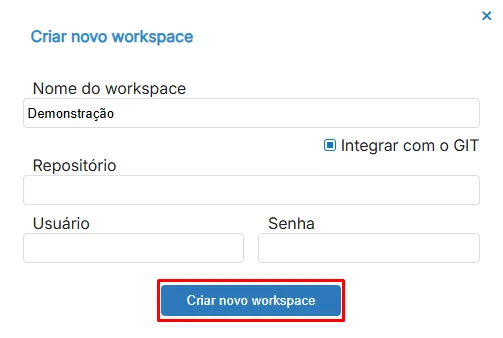 Preenchendo Workspace