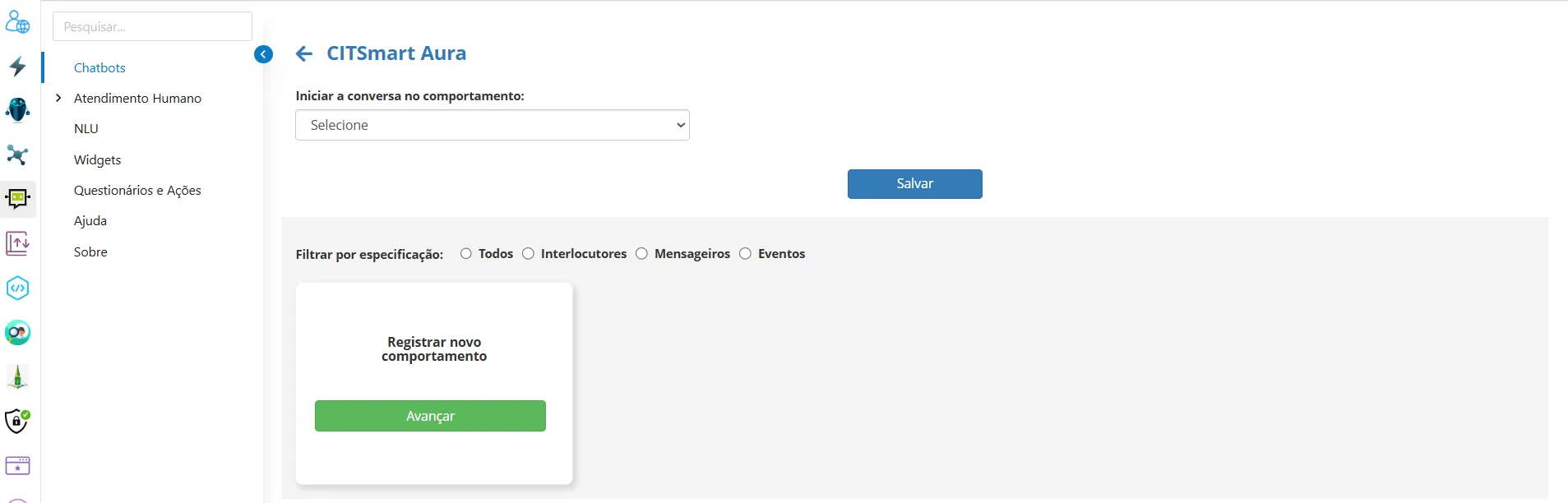 Registrar Comportamento