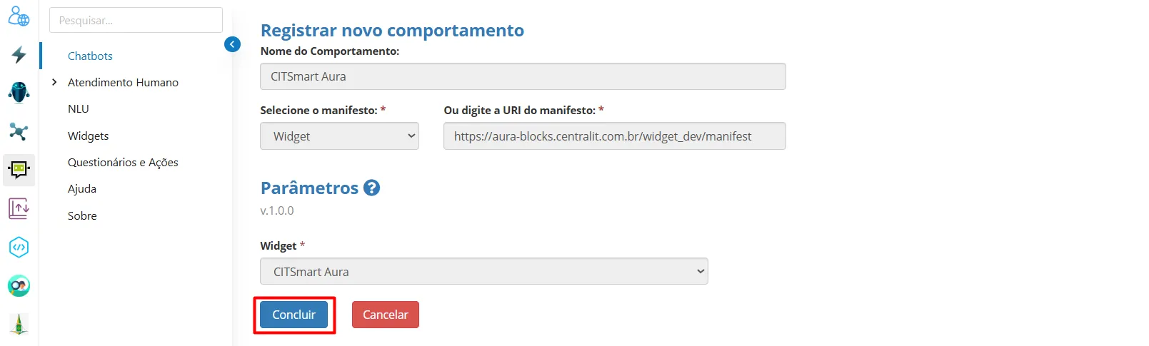 Preencher Comportamento