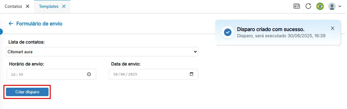 Formulário de envio