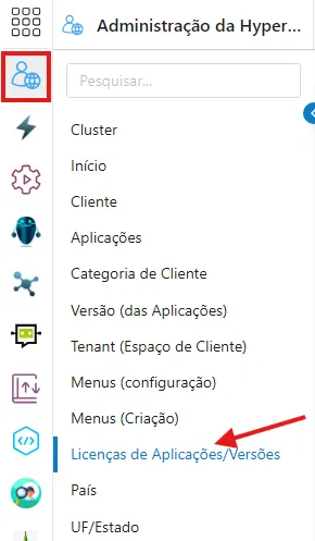 Licenças da nova Aplicação