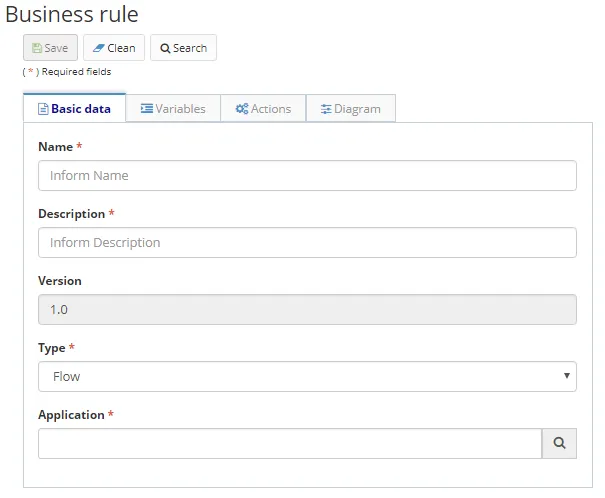Figure 5 - Business Rule Registration / Editing Screen - Flow Type Figure 5 - Business Rule Registration / Editing Screen - Flow Type