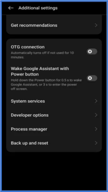 OTG Connection Setting OTG Connection Setting