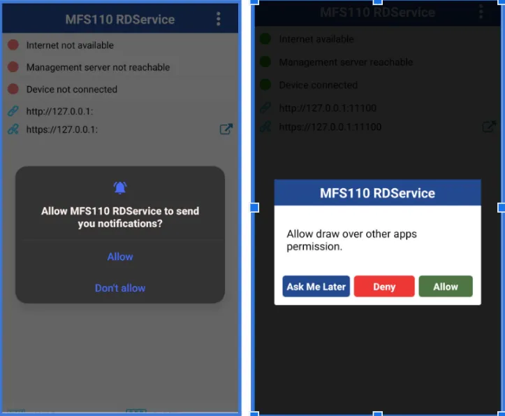 MFS110 L1 RD Service App