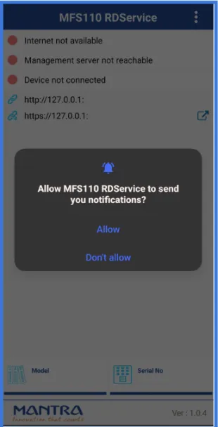 MFS110 RD Service App