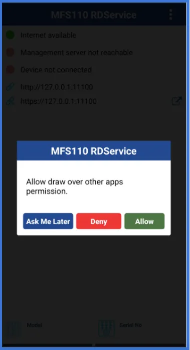 MFS110 RD Service App