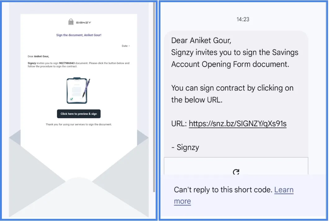 Signing Email and SMS Signing Email and SMS