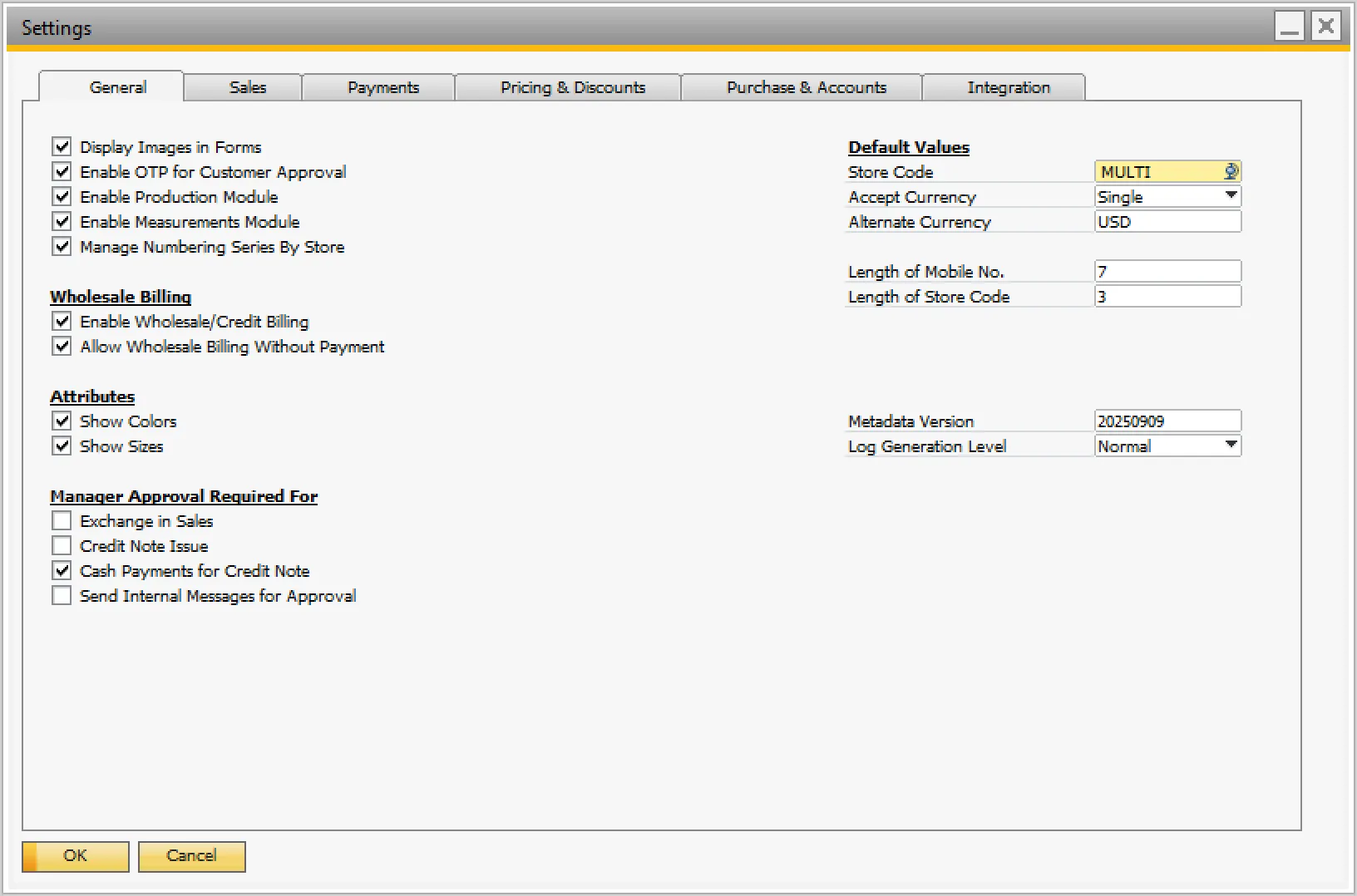Settings - General Settings - General