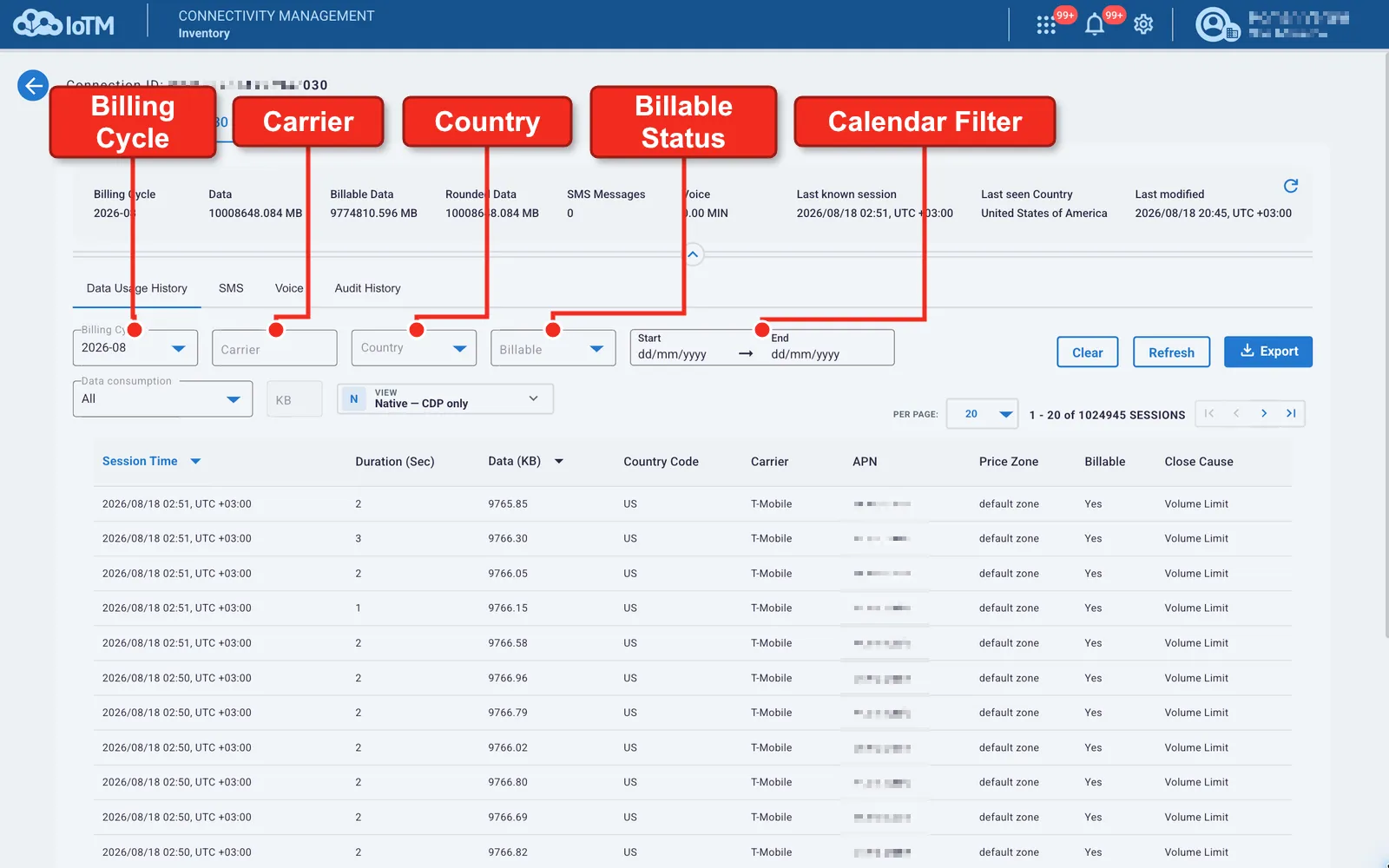Current UI figure 126: 126a-usage-filters