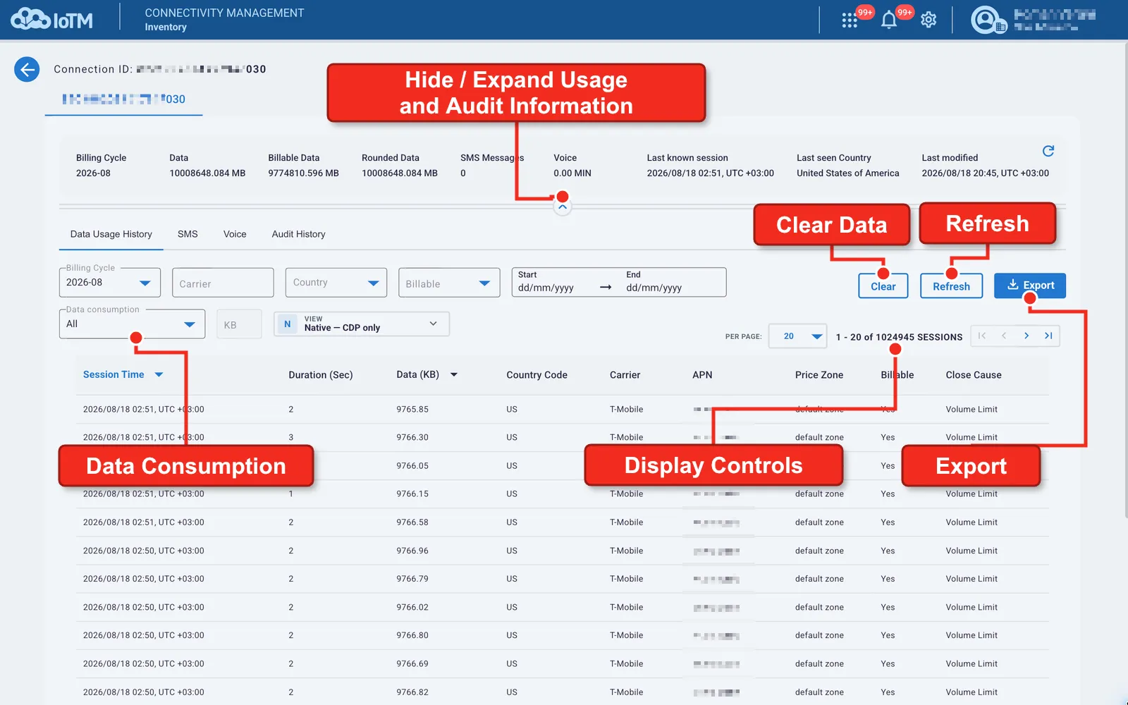 Current UI figure 126: 126b-usage-controls