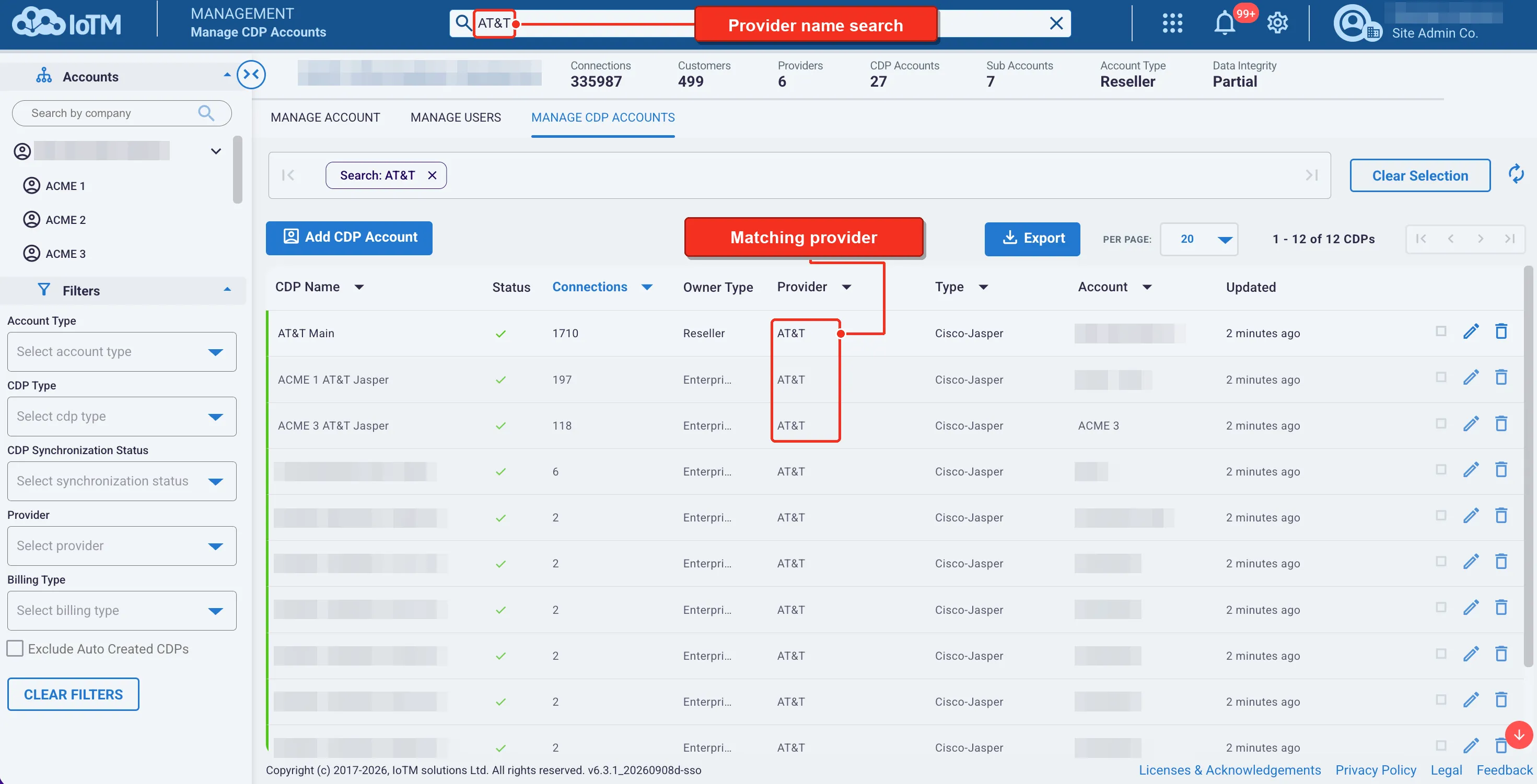omni cdp provider with annotated search and matching results