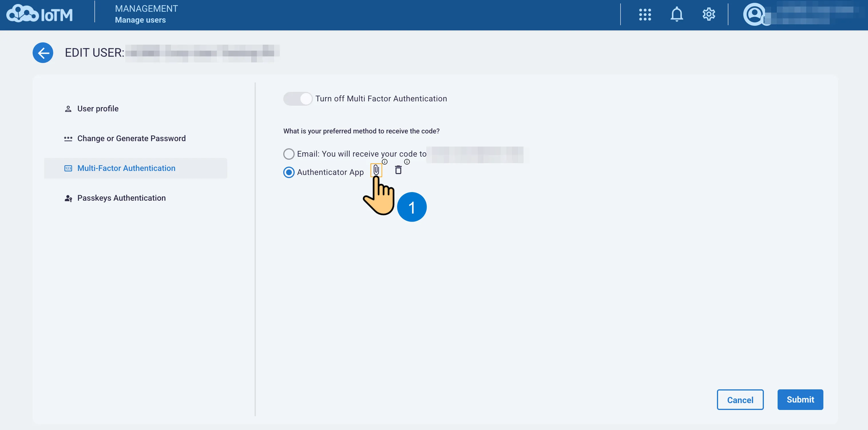 Unlink the current authenticator app