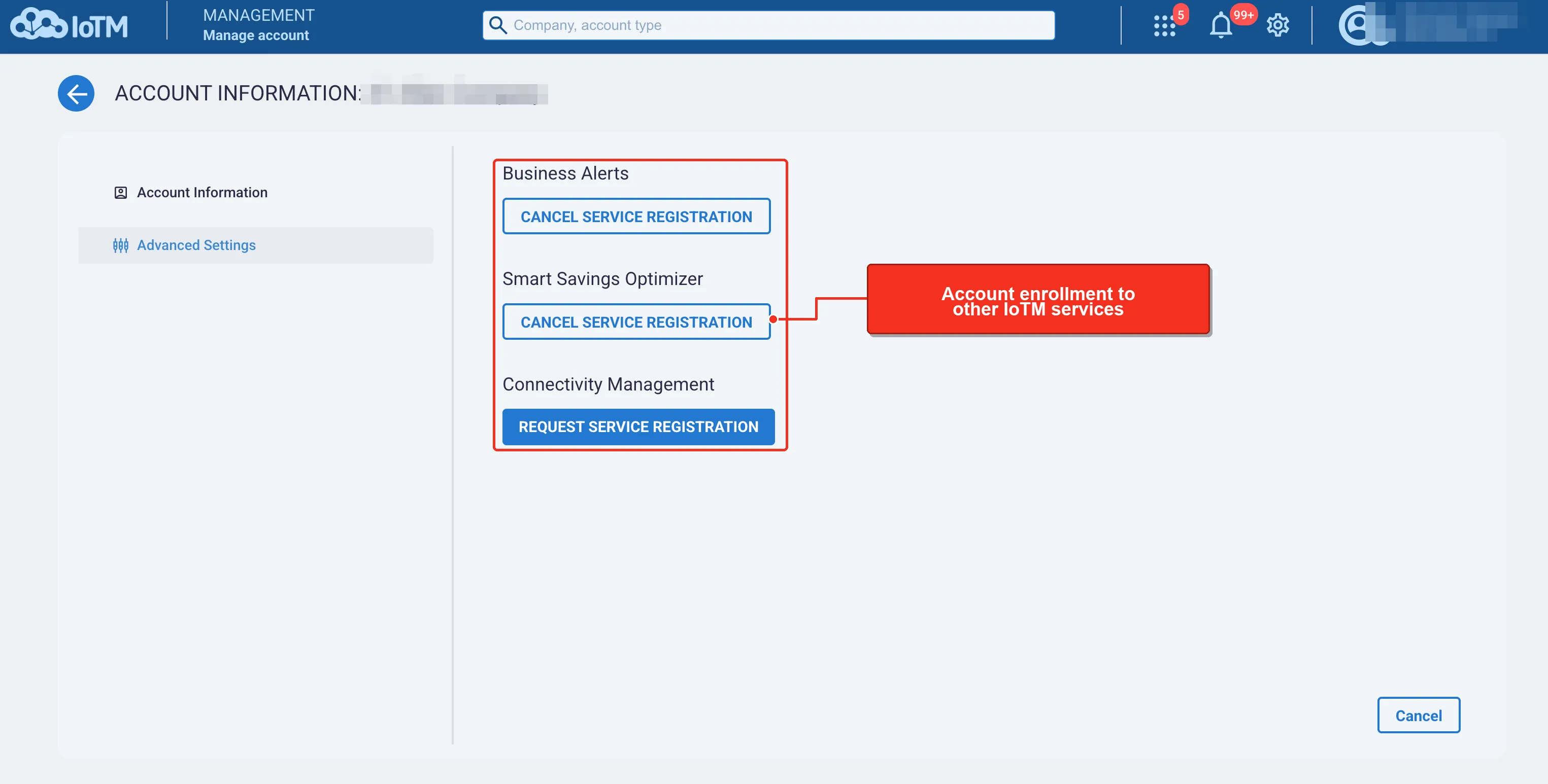 Details and metadata; API key + copy; 2FA security toggle; Delete the account; Request a GDPR data usage report; Cancel / Submit