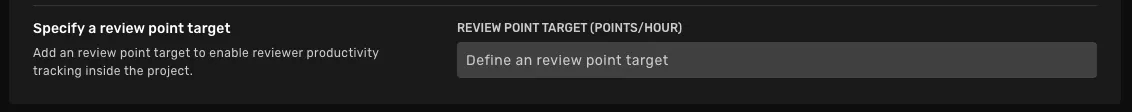 Specify a review point target Specify a review point target