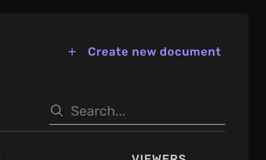 Create new document button
