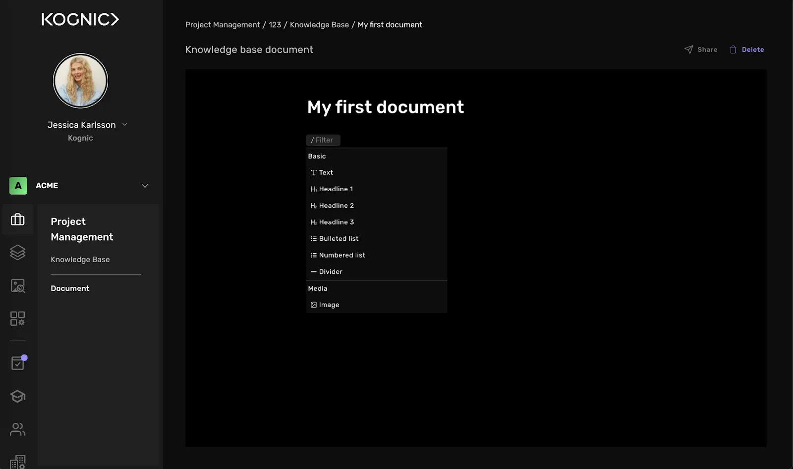 Editing document
