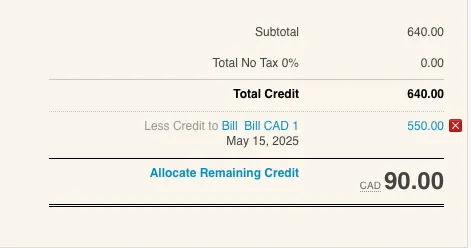 Voiding Credit Note