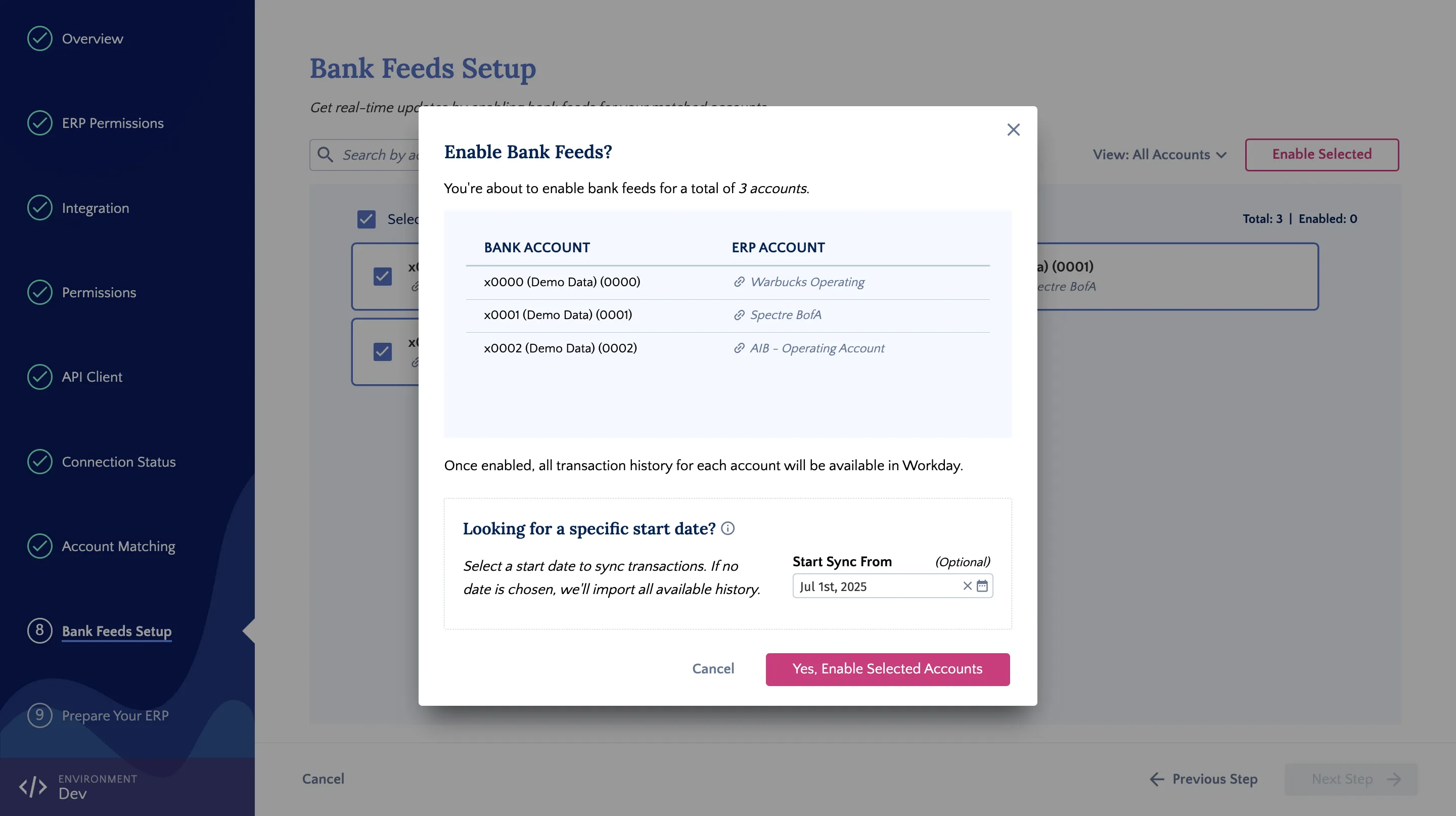 Select Sync Date