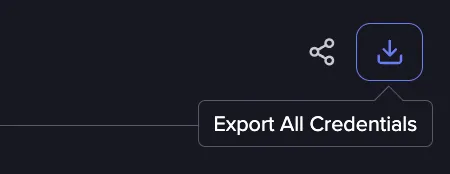 Export Credentials function