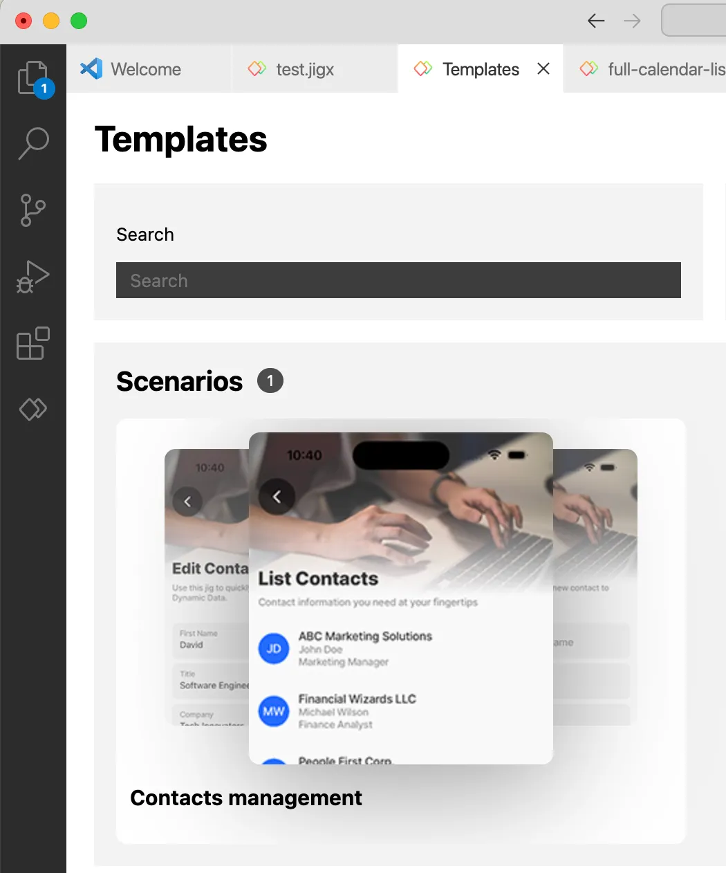 Scenario templates Scenario templates