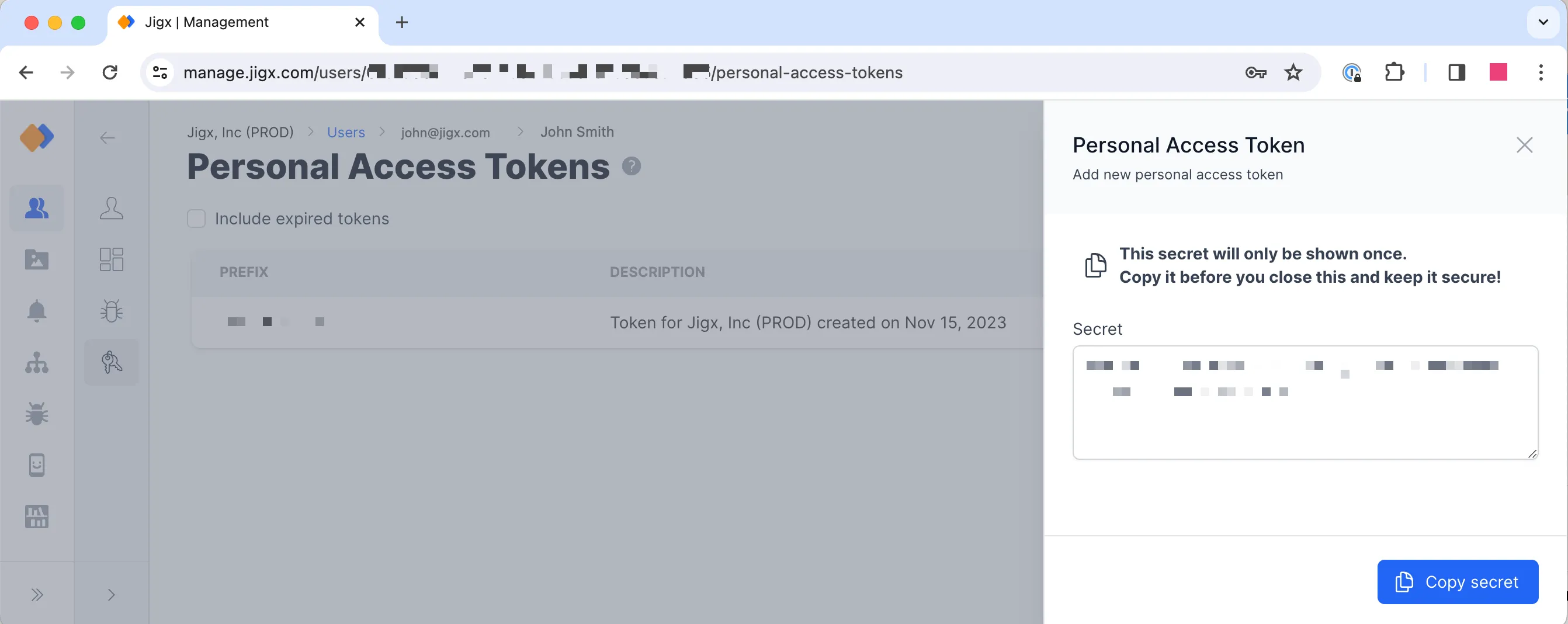 Add personal access token