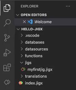 Jigx project in VS code Jigx project in VS code