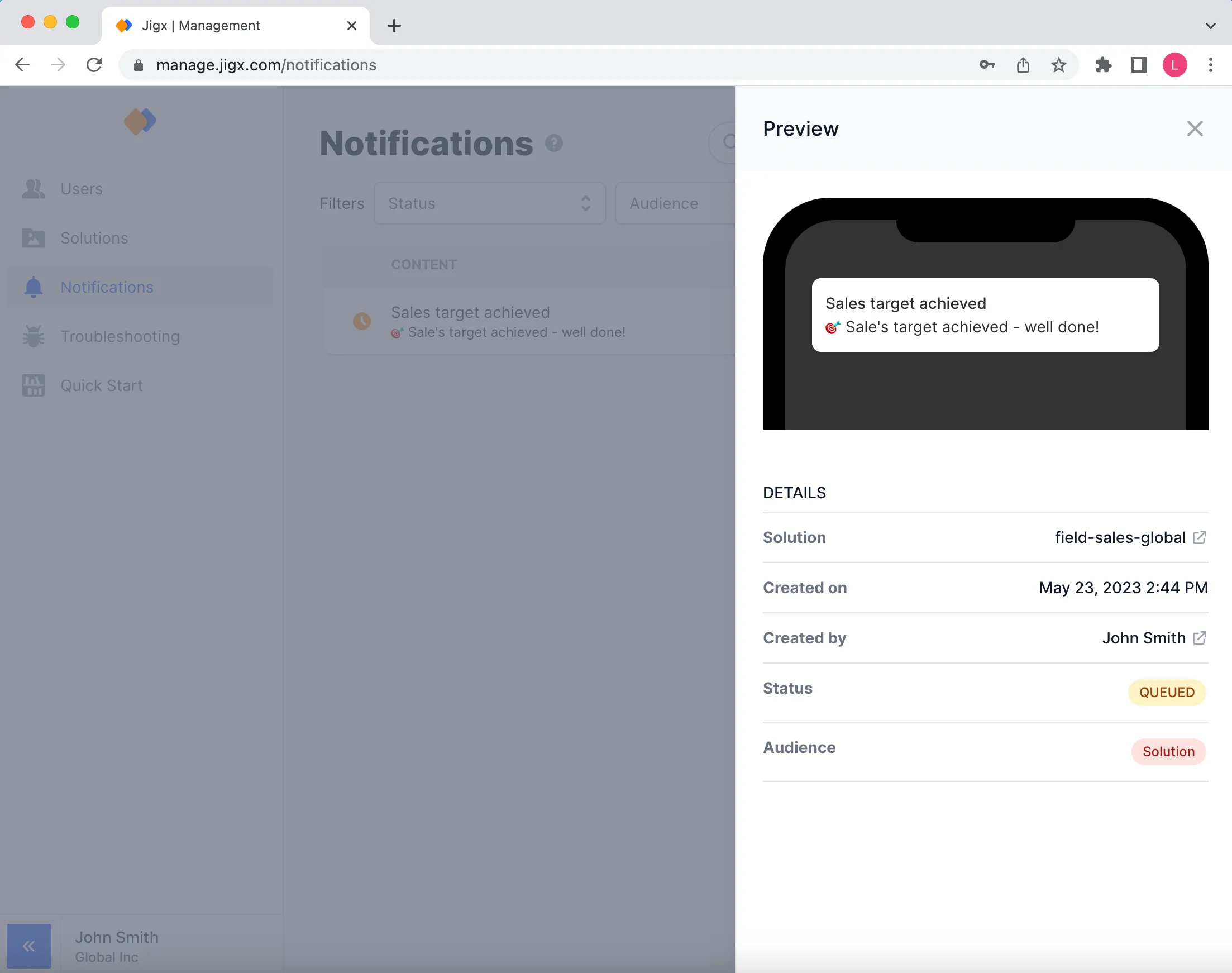 Notification Details Notification Details