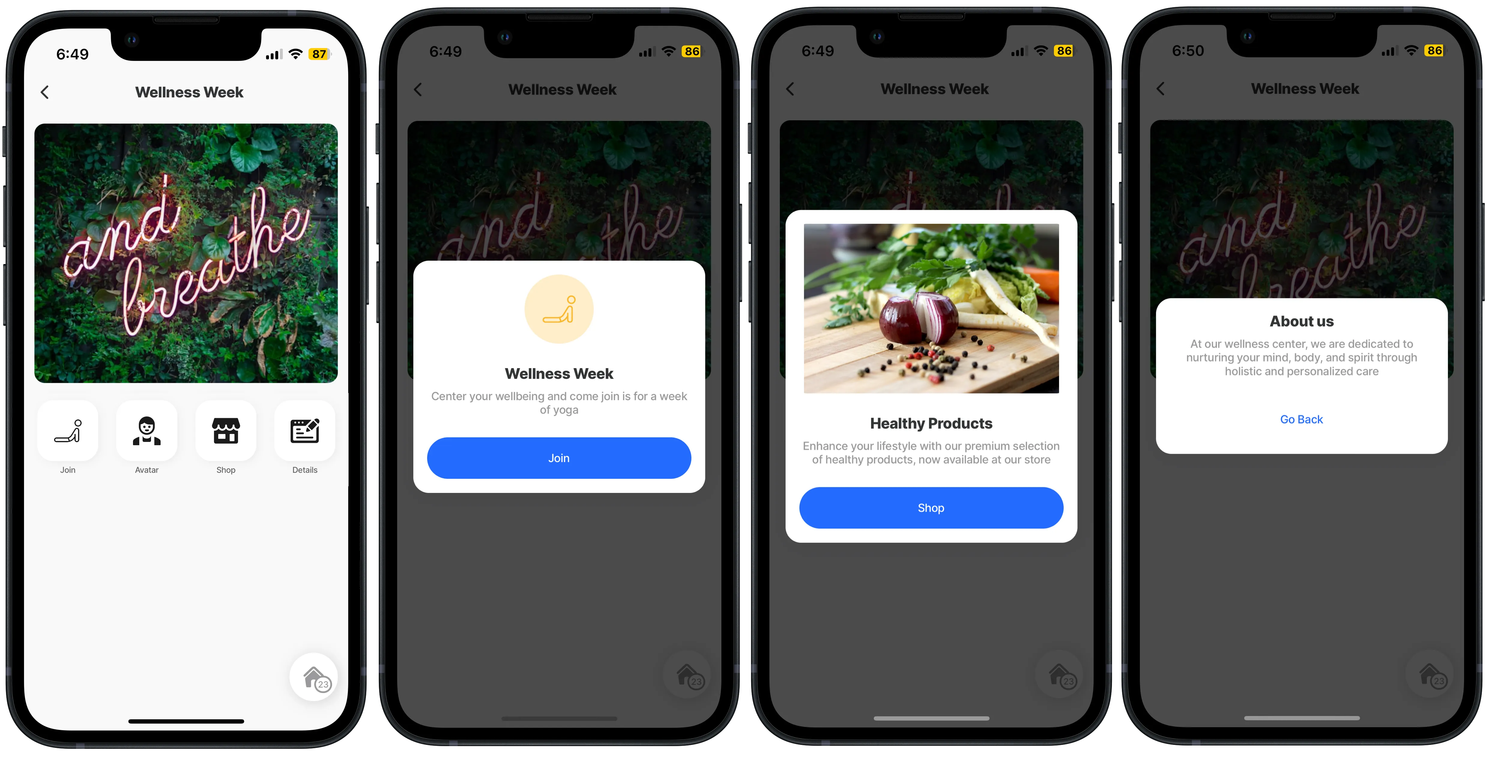 Info-modal on widget Info-modal on widget