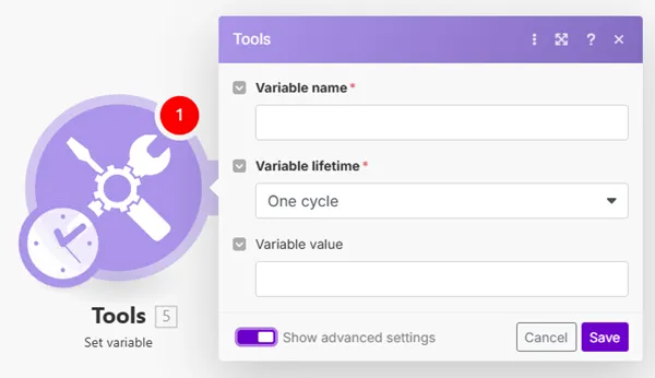 Set variable Set variable