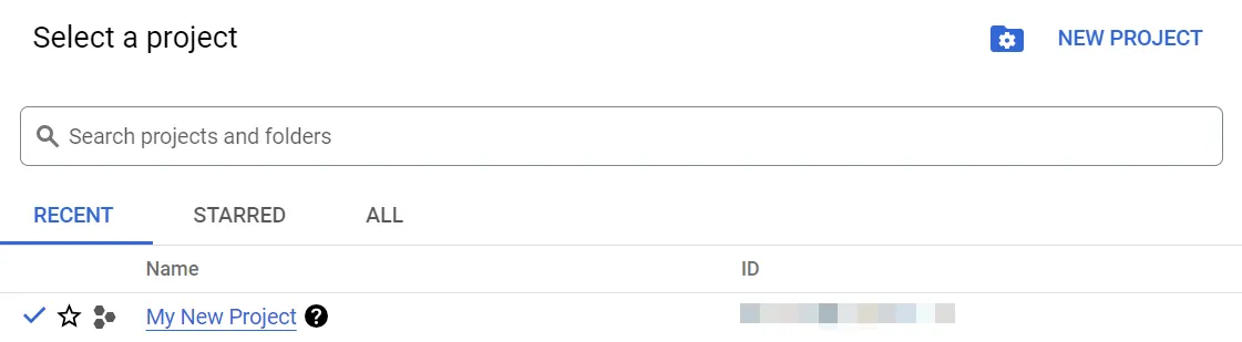 Select a project Select a project