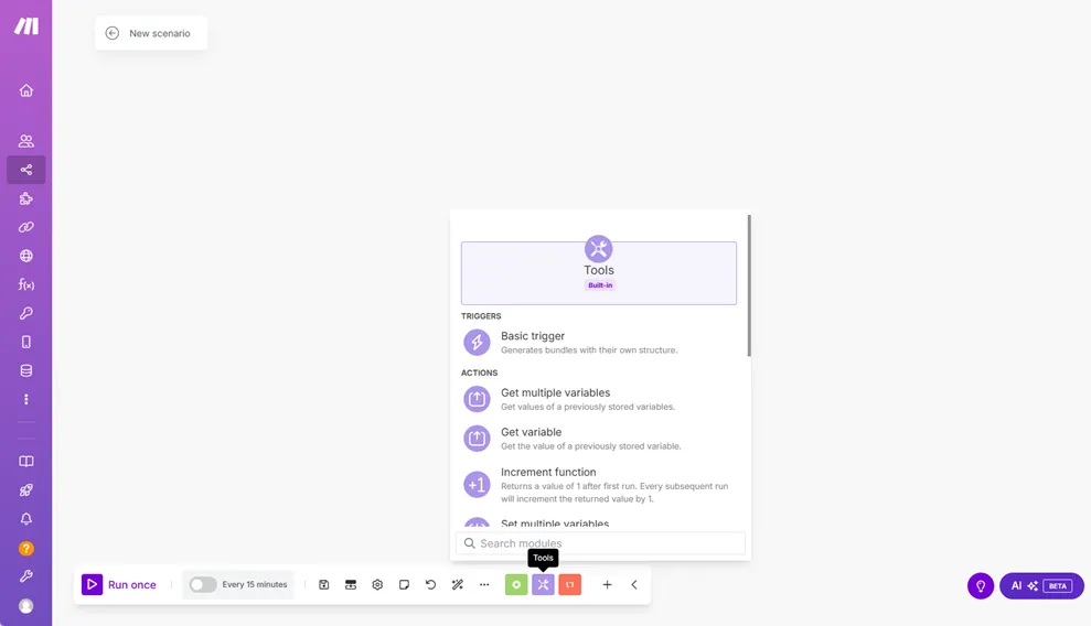 Tools menu Tools menu