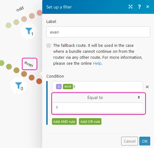 Set numeric operator - even Set numeric operator - even