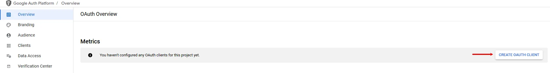 Create OAuth client Create OAuth client
