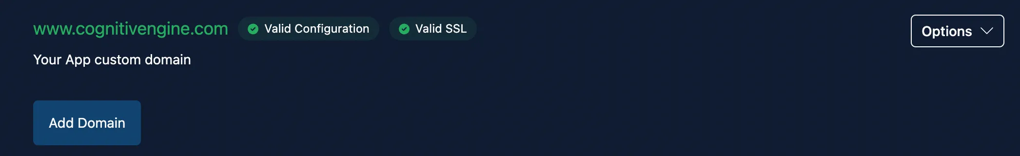 Domain Configured Domain Configured