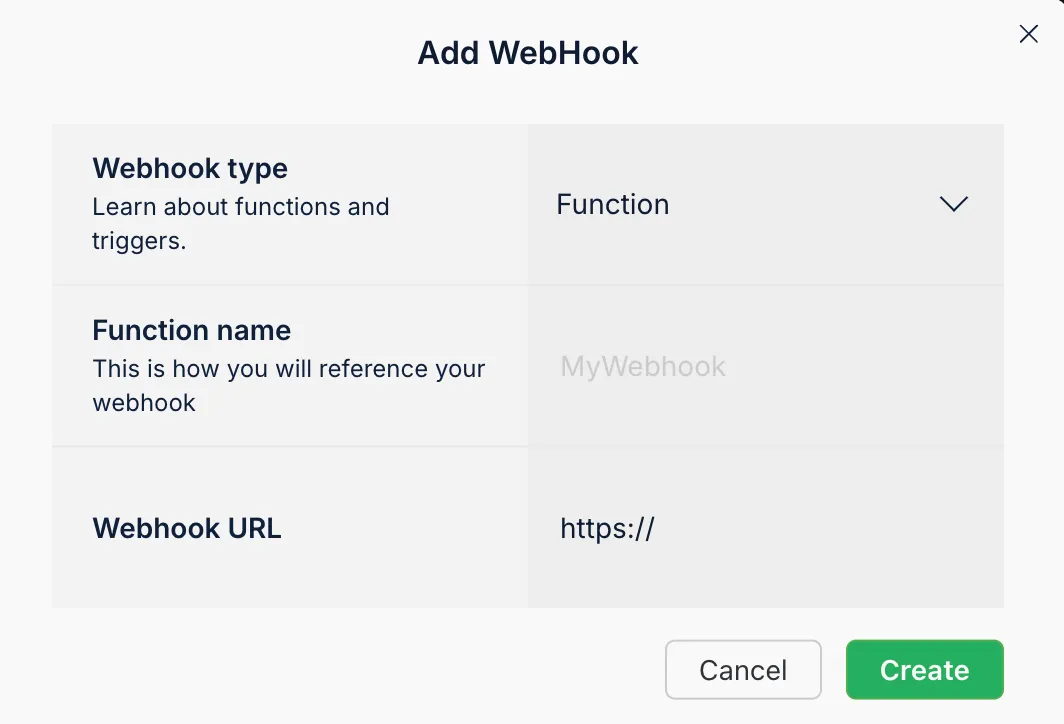 Adding a Webhook Adding a Webhook