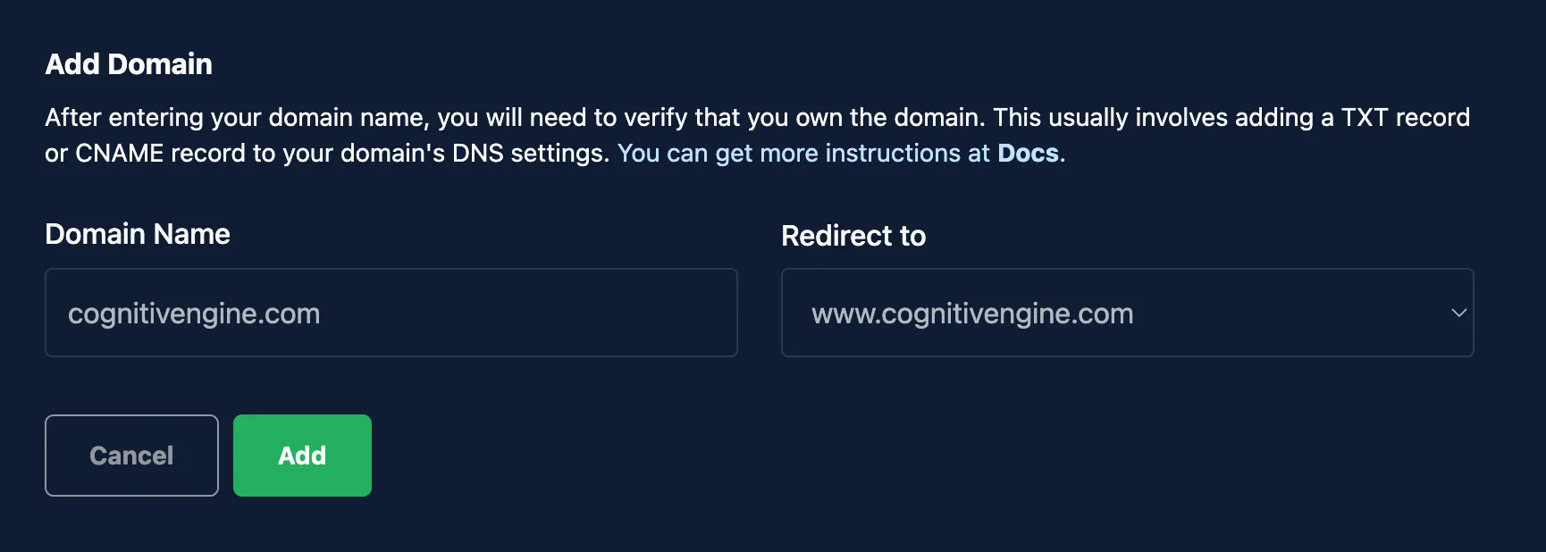 Redirect domains