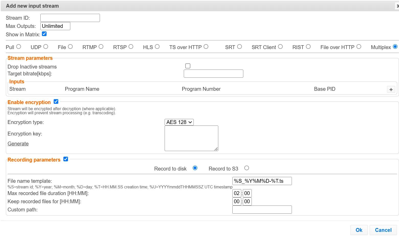 Multiplex Input Multiplex Input