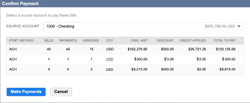 Confirm and Make Payments