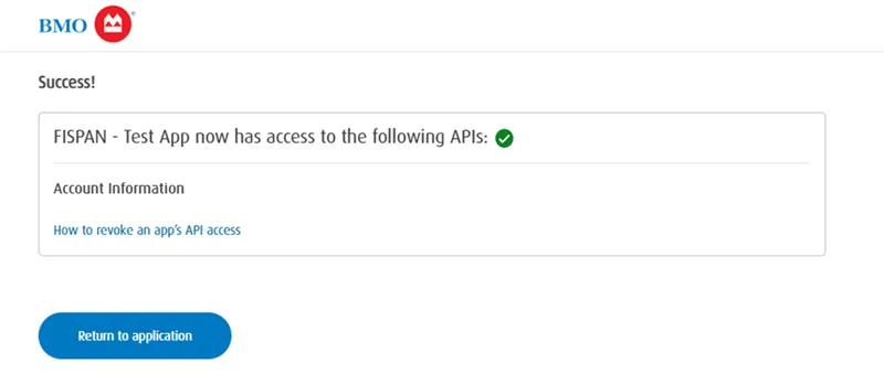 Confirmation message - select Return to application Confirmation message - select Return to application