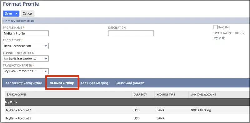 Go to Account Linking tab