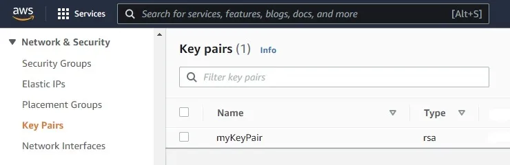Key pairs Key pairs