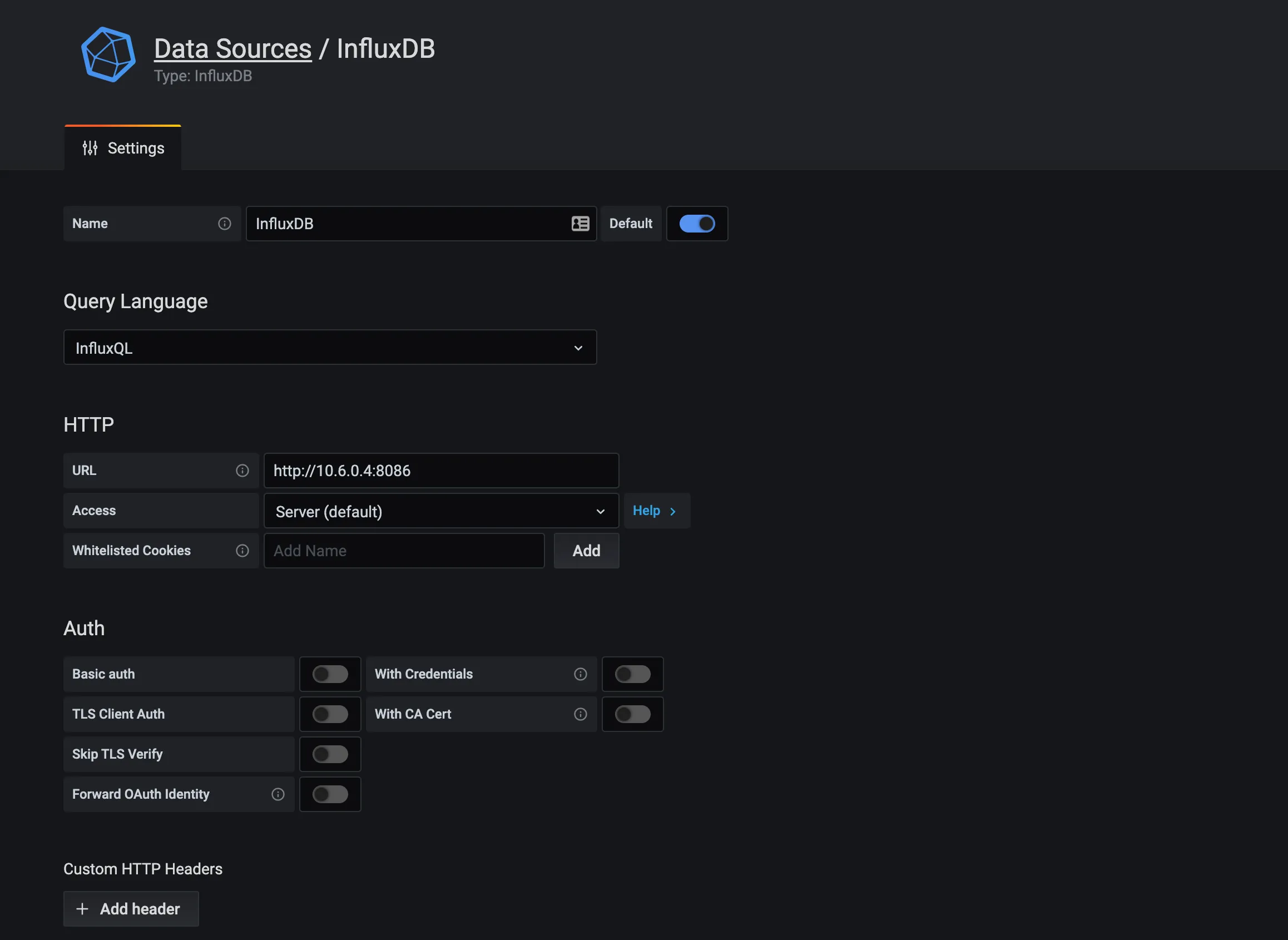 Configuration settings